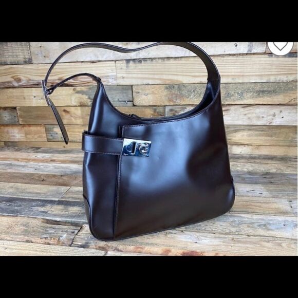 Ferragamo Gancini Leather Shoulder Bag - Picture 1 of 10